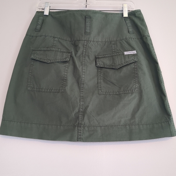Calvin Klein Jeans Skirt Women's Size Medium Olive Green Mini Cargo Cotton - Picture 2 of 7